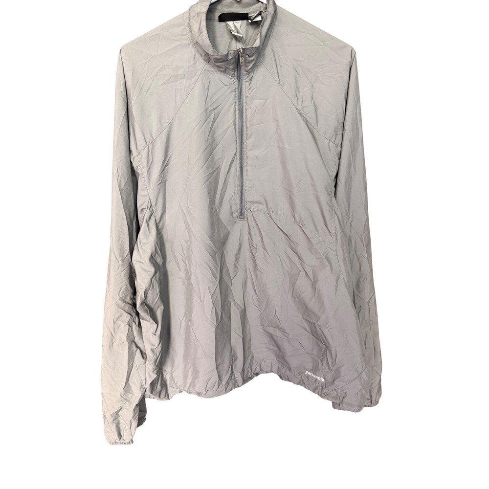 Patagonia Houdini Quarter Zip Windbreaker Jacket Gray Size L